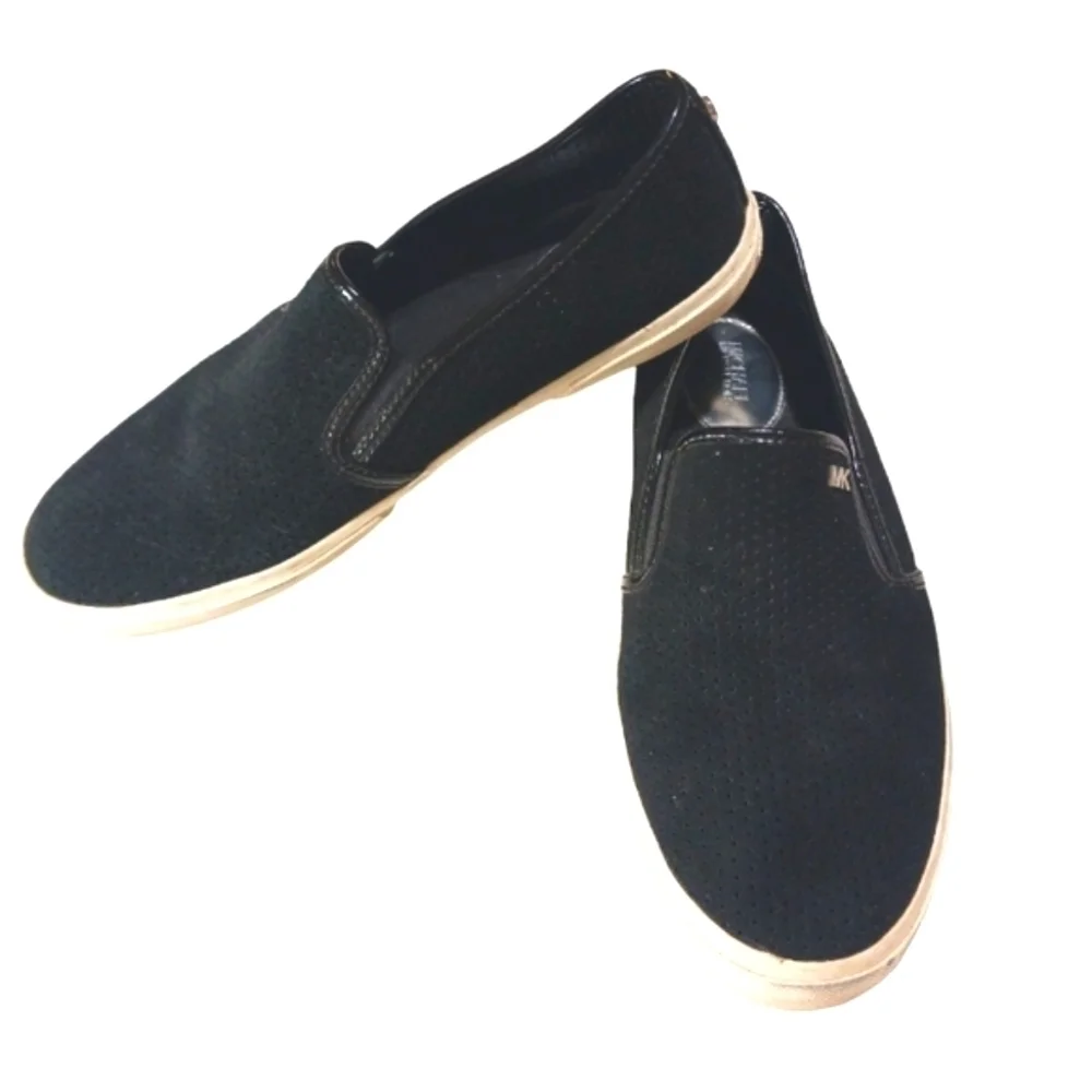 Michael Kors Black Suede Slip On Sneaker Shoes size 9.5